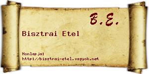 Bisztrai Etel névjegykártya